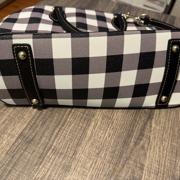 Dooney & Bourke Black and White Checkered Satchel - Picture 3 of 6